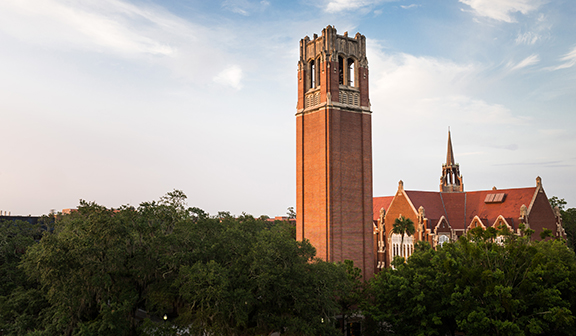 Century Tower and University Auditorium in the historic core of the UF campus